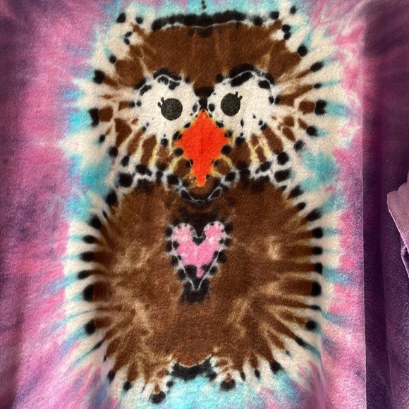 Owl tie dye XL top - Picture 2 of 3